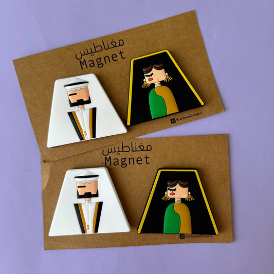Bride and Groom Magnet set