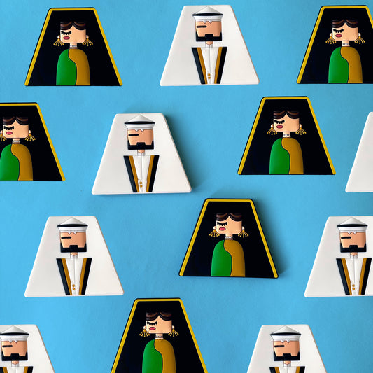 Bride and Groom Magnet set