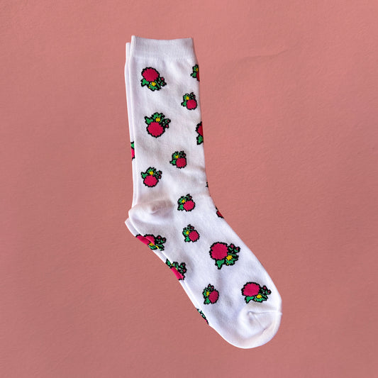 White Floral Socks