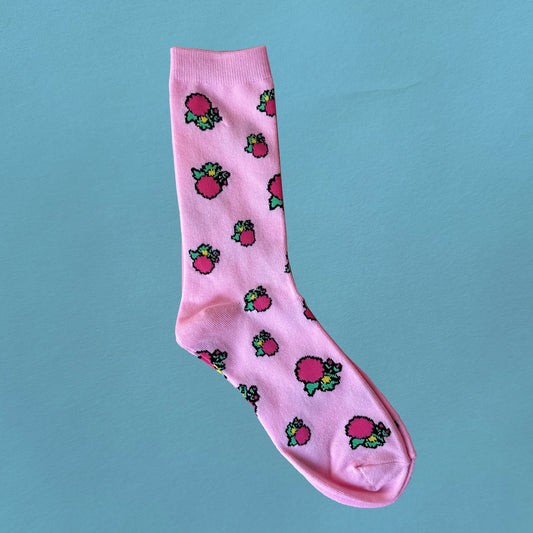 Pink Floral Socks